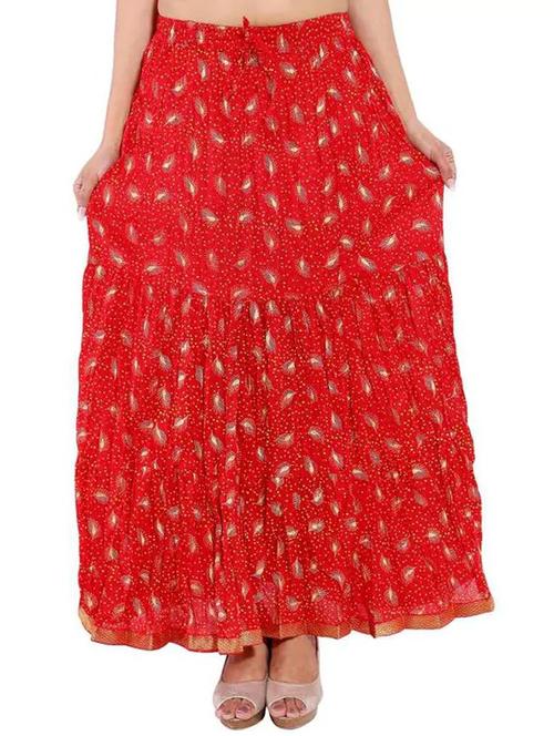 red cotton maxi skirt - 12086515 - Very Small Image - 1