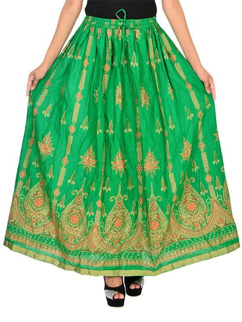 green cotton maxi skirt - 12086528 - Very Small Image - 1