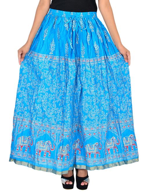 light blue cotton maxi skirt - 12086531 - Very Small Image - 1