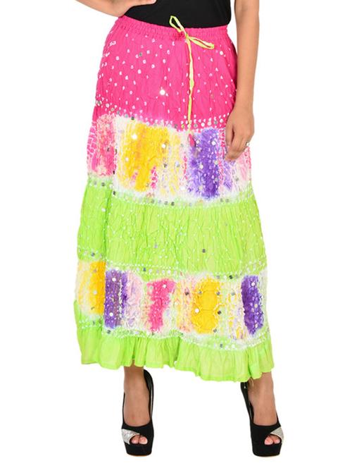 multi colored cotton a-line skirt - 12086548 - Very Small Image - 1