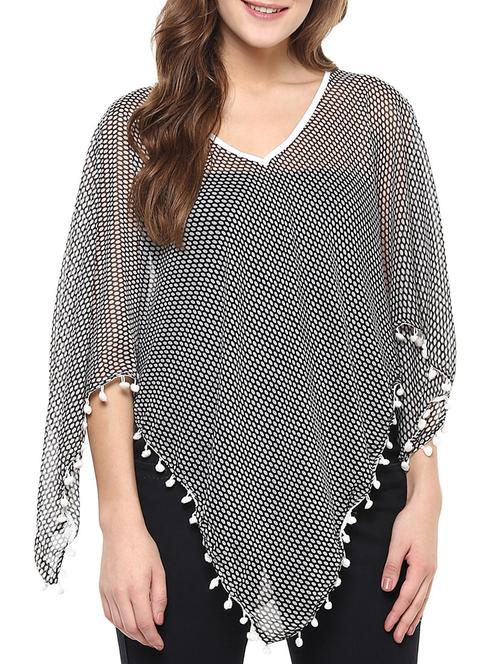 black printed georgette top - 12087656 - Very Small Image - 1