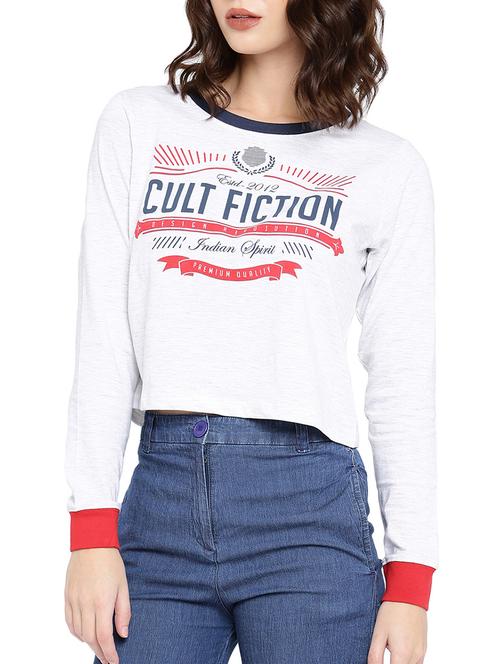 white cotton crop tshirt - 12088929 - Very Small Image - 1