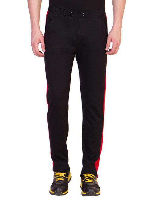 black cotton  full length track pant - 12090997 - Very Small Image - 1