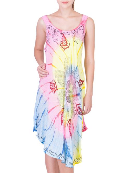multicolored printed chiffon dress - 12091004 - Very Small Image - 1