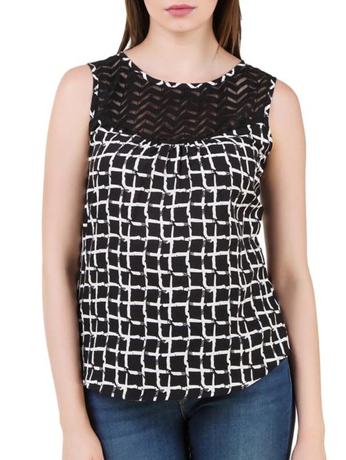 black crepe regular top - 12092670 - Very Small Image - 1