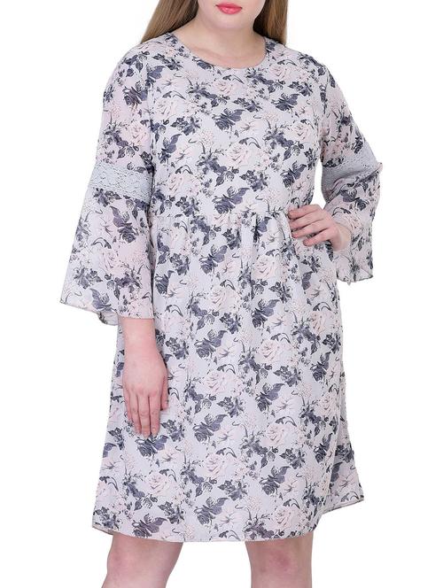 grey printed shift dress - 12096187 - Very Small Image - 1