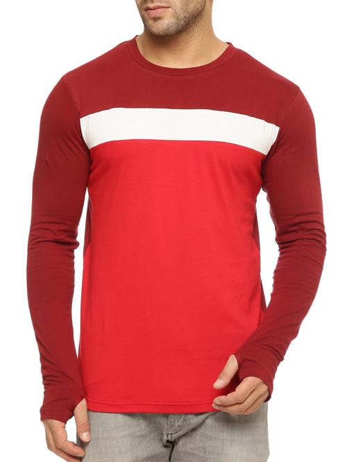 colour block cotton t-shirt - 12097546 - Very Small Image - 1
