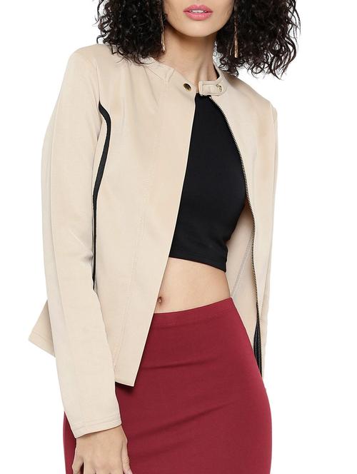 beige polyester summer jacket - 12097943 - Very Small Image - 1