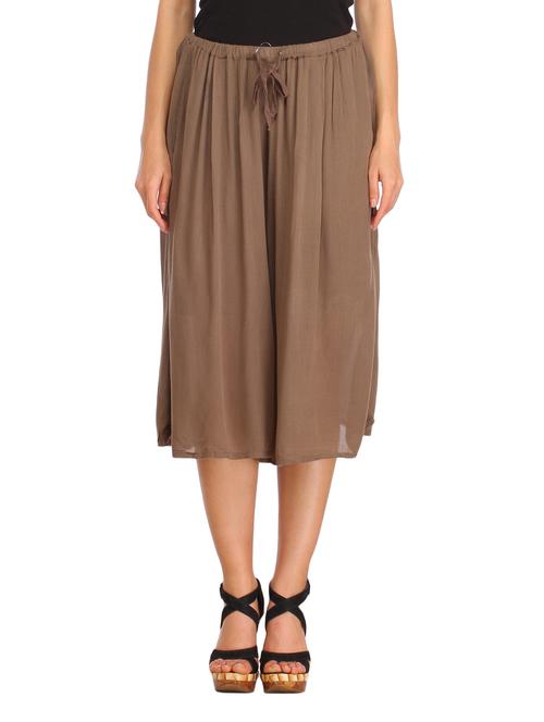 beige rayon culottes - 12098092 - Very Small Image - 1