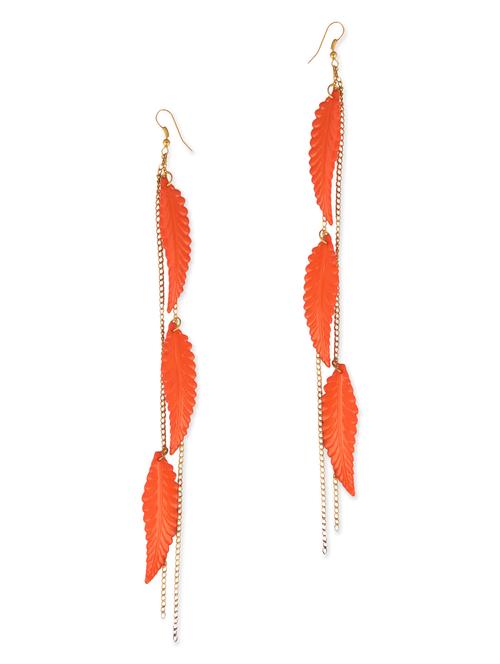 Diva Walk orange drop earrings - 12100703 - Very Small Image - 1