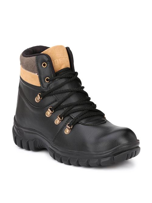 black leatherette high ankle boot - 12101174 - Very Small Image - 1