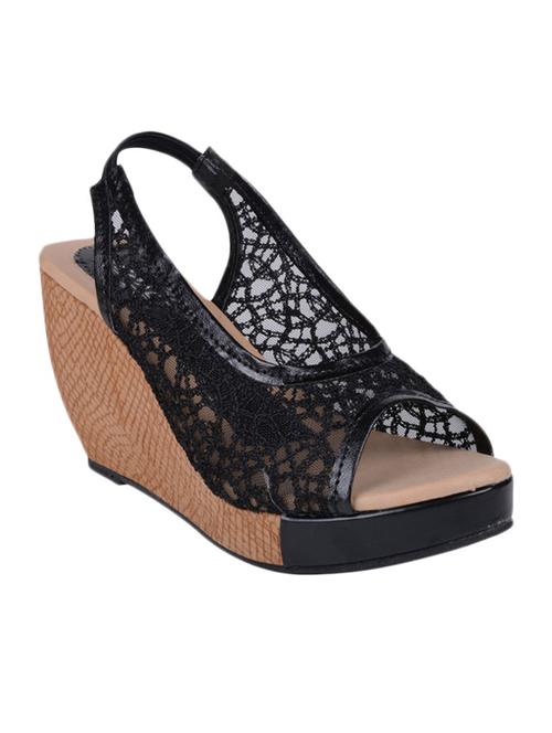 black fabric wedge - 12102071 - Very Small Image - 1