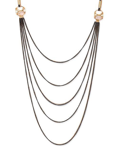 black brass chain necklace - 12102394 - Very Small Image - 1