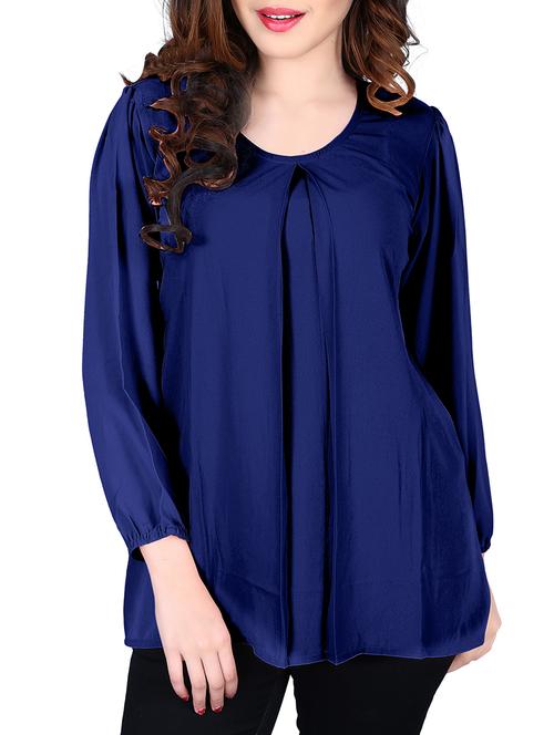 navy blue georgette regular top - 12102416 - Very Small Image - 1