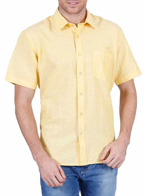 yellow linen casual shirt - 12103078 - Very Small Image - 1