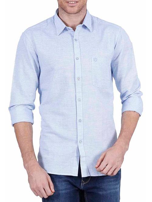 blue linen casual shirt - 12103105 - Very Small Image - 1