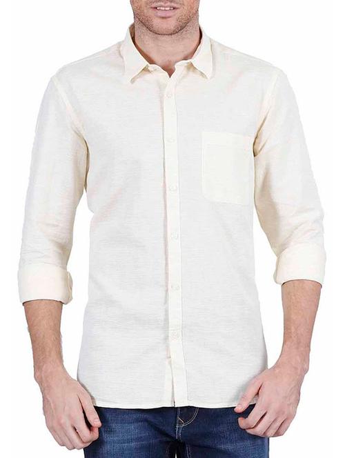 yellow linen casual shirt - 12103107 - Very Small Image - 1