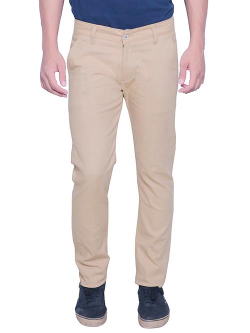 beige cotton chinos casual trousers - 12105370 - Very Small Image - 1