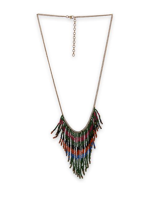 Colourful fringed necklace - 12106 - Very Small Image - 1