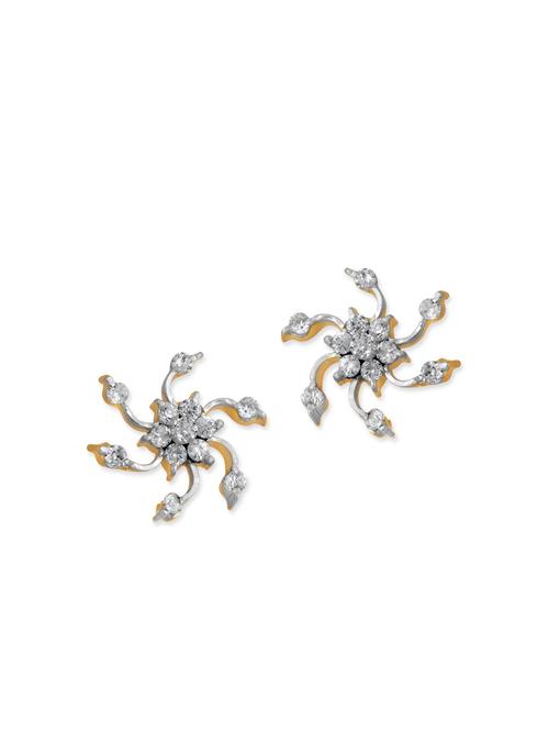 white metal studs earring - 12106994 - Very Small Image - 1
