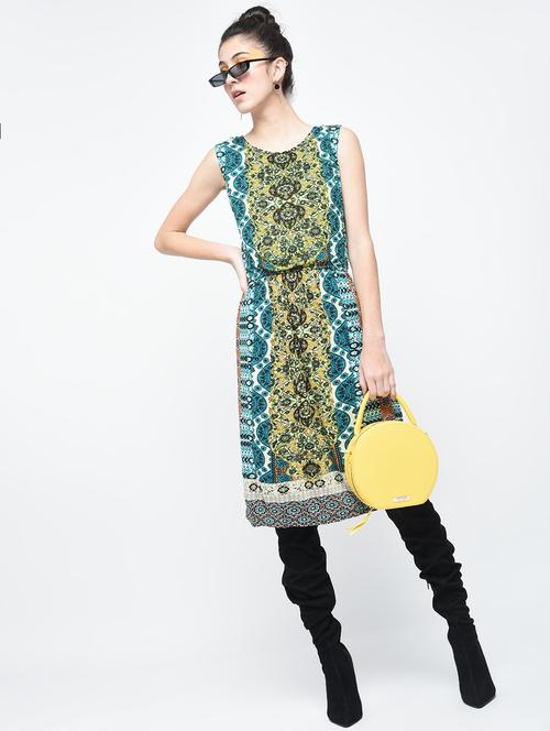 green printed blouson dress - 12107565 - Very Small Image - 1