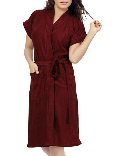 red cotton bathrobe - 12107977 - Very Small Image - 1