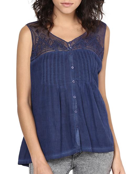 blue cotton regular shirt - 12108067 - Very Small Image - 1