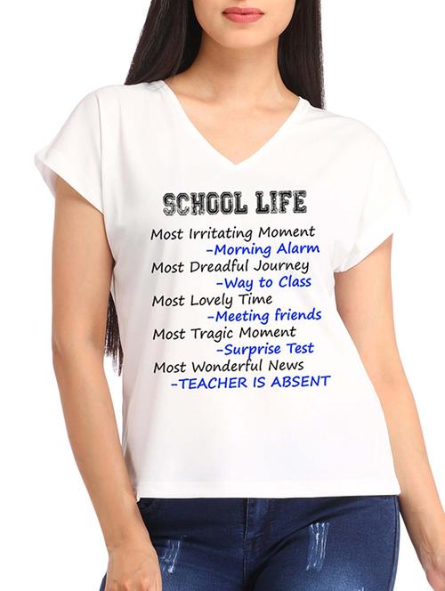 white printed cotton tee - 12108721 - Very Small Image - 1