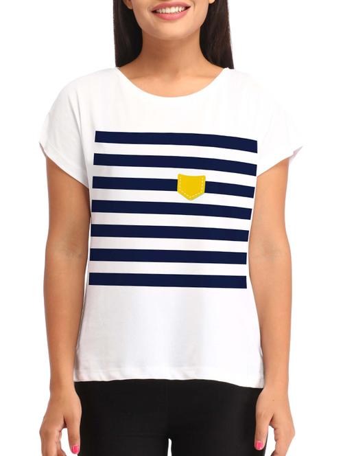 white printed cotton tee - 12108918 - Very Small Image - 1