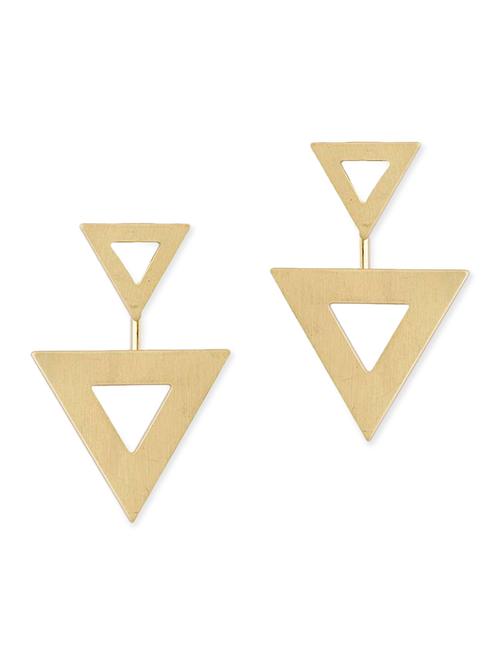 gold metal drop earring - 12113716 - Very Small Image - 1