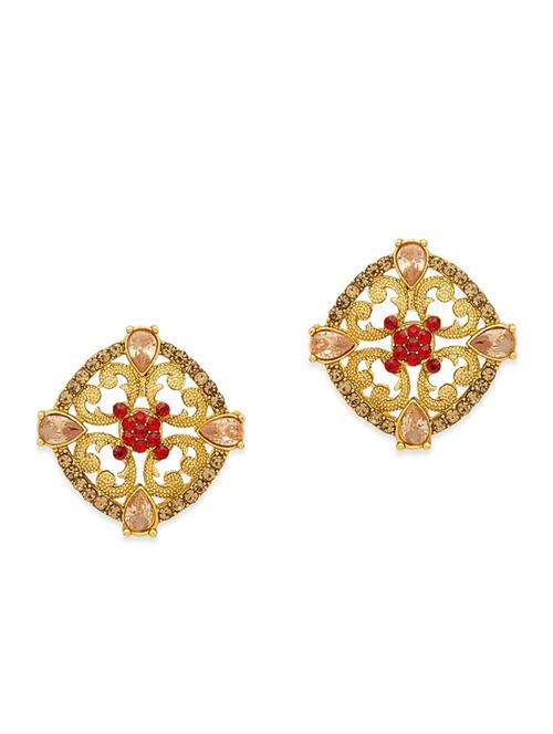 gold metal studs earring - 12114001 - Very Small Image - 1
