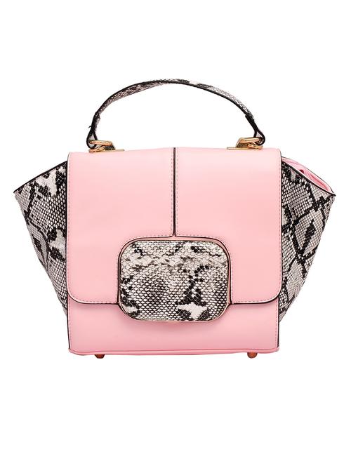 pink snake skin printed leatherette hand held bag - 1211427 - Very Small Image - 1