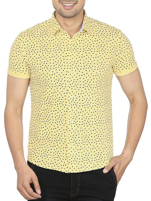 yellow cotton casual shirt - 12114384 - Very Small Image - 1