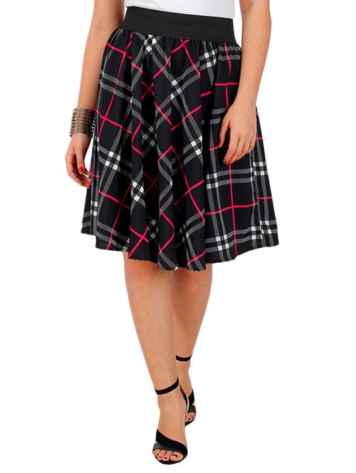 black crepe flared skirts - 12114723 - Very Small Image - 1