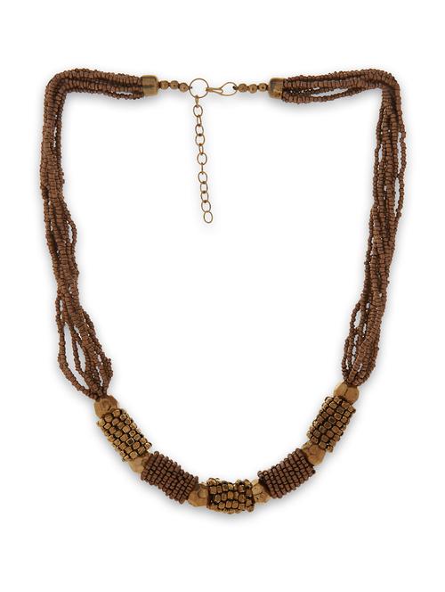 Gold bead necklace - 12116 - Very Small Image - 1