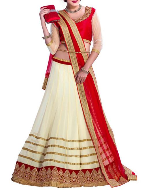 red net lehenga - 12118214 - Very Small Image - 1