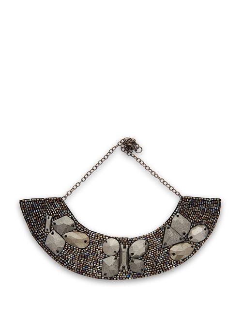 Dull silver neckpiece - 12120 - Very Small Image - 1