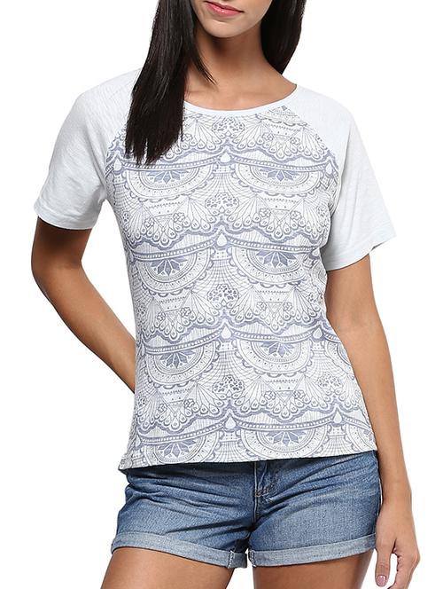 white printed cotton tee - 12123075 - Very Small Image - 1