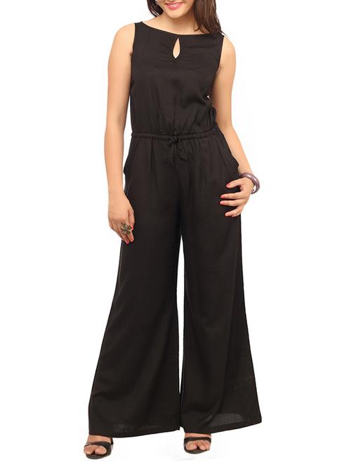 keyhole neckline drawstring jumpsuit - 12124626 - Very Small Image - 1