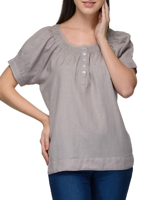 grey viscose regular top - 12125403 - Very Small Image - 1