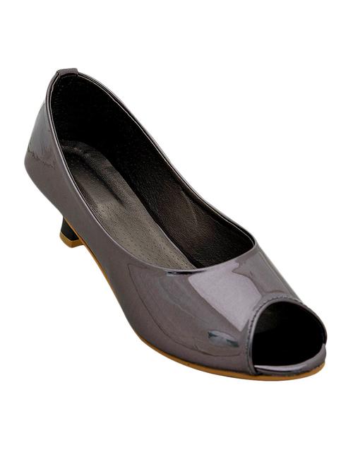 grey leatherette slip on sandal - 12127298 - Very Small Image - 1