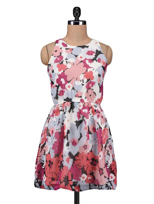 multicolored polygeorgette printed mini dress - 1213177 - Very Small Image - 1