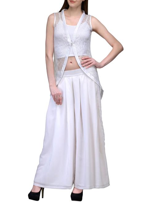 white floral net shrug - 12132634 - Very Small Image - 1