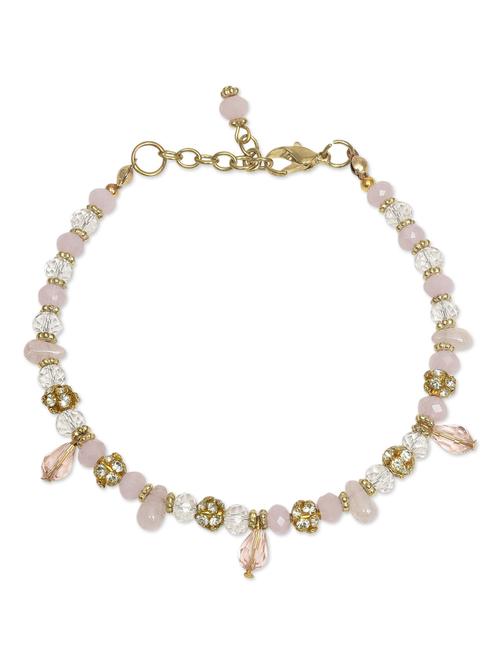 pink acrylic beads anklet - 1213854 - Very Small Image - 1