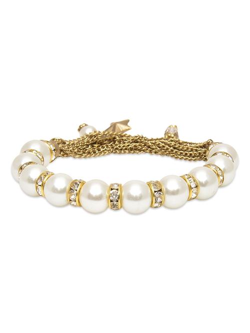 white & gold pearl beaded bracelet - 1213878 - Very Small Image - 1