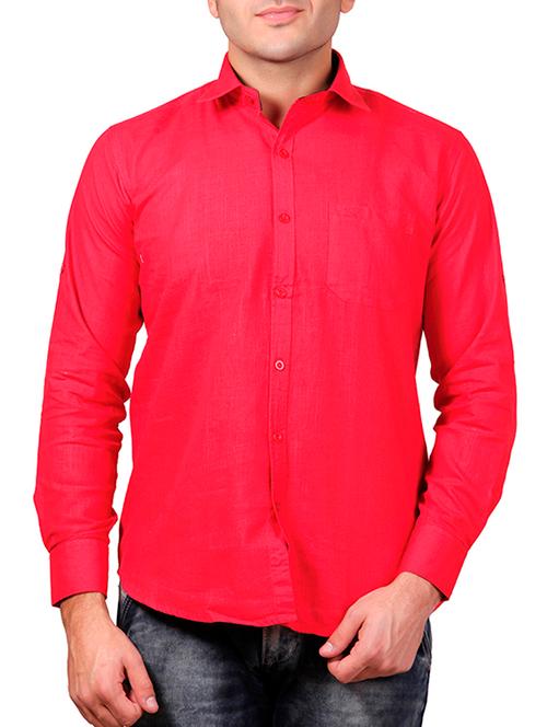 red cotton casual shirt - 12138935 - Very Small Image - 1