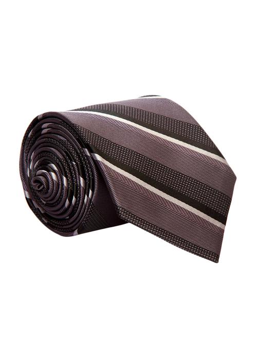 grey color, microfiber neck tie - 12140070 - Very Small Image - 1