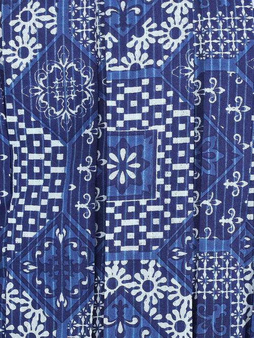 indigo printed cotton kurta - 12149712 - Very Small Image - 1