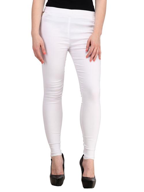 white cotton jeggings - 12150280 - Very Small Image - 1