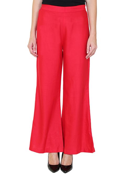 red viscose palazzos - 12150296 - Very Small Image - 1